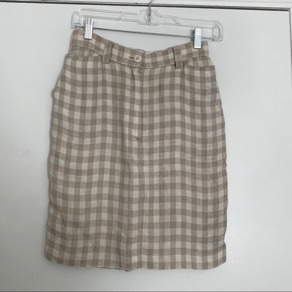 Les Copains Dresses & Skirts - Vintage Linen Plaid skirt